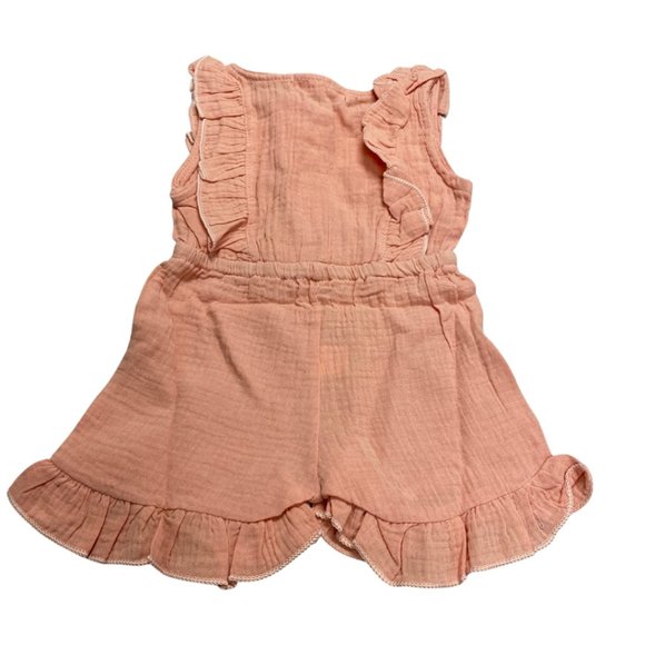 Azigongyey Casual Cute Infant Kids Baby Girl Summer Solid Color Ruffle with Belt - Picture 2 of 3